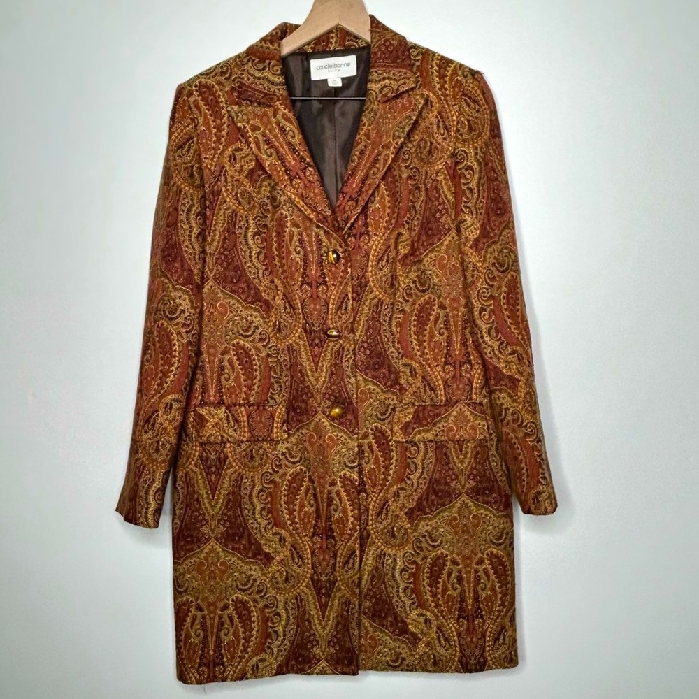 GORGEOUS vintage paisley Liz Claiborne trench coat size 12